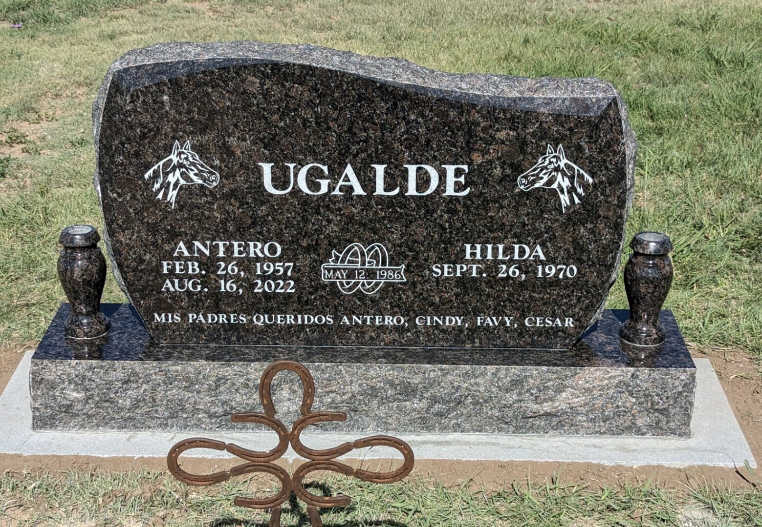 Memorial stone with horse motifs