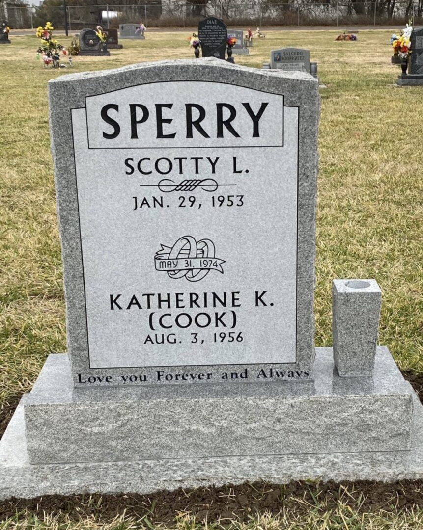 Memorial stone with loving inscription